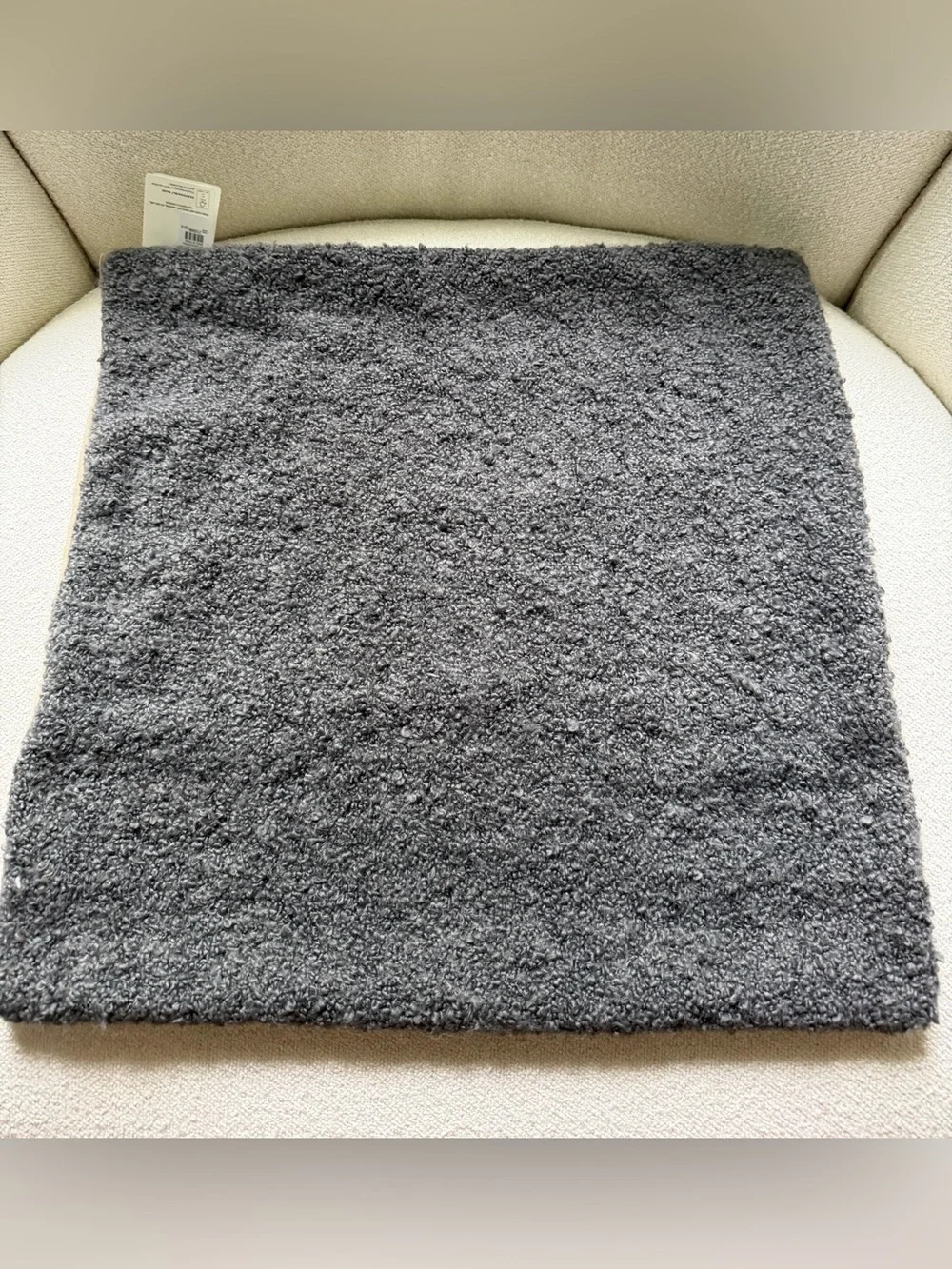 Pottery Barn Boucle Pillow Cover 20x20 Charcoal Gray NWT Cover Only Rare